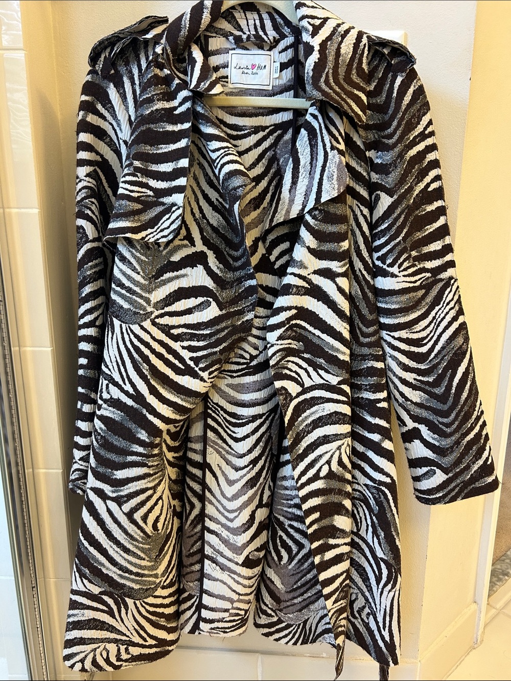 Lanvin for H&M Black and White Zebra Print Coat
